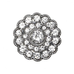 Bling Buttons - Small Stones - Silver - 4 pcs.