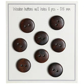 Wooden Buttons UFO - Dark - 8 pcs.