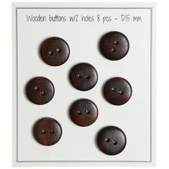 Wooden Buttons UFO - Dark - 8 pcs.