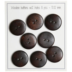 Wooden Buttons UFO - Dark - 8 pcs.