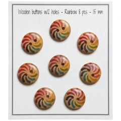 Rainbow Buttons - 15 mm