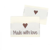 10 Labels - Made with love - 1 heart - 3.5 cm