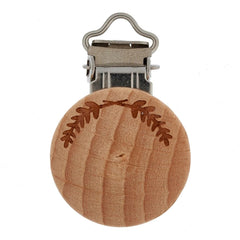 Suspender clips in wood with laurel