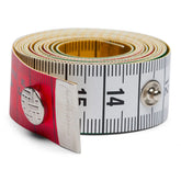 Colored measuring tape with a snap, 150 cm