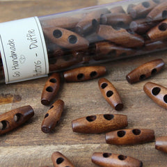 Oblong Wooden Buttons - 35 mm (1.4 inches)
