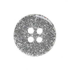 Glitter Buttons – Silver - Multiple sizes