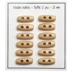 Oblong Wooden Buttons Mini - 20 mm